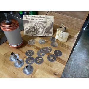 Mirro Cookie Pastry Press Complete Original Box Mid Century Baking Set